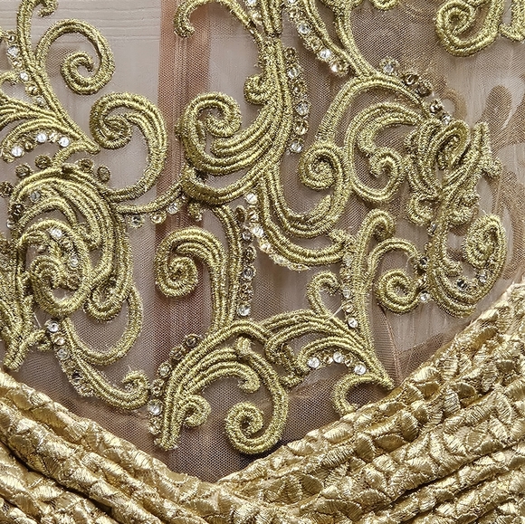 Rafael Cennamo Gold dress/gown sz4 - Picture 2 of 8
